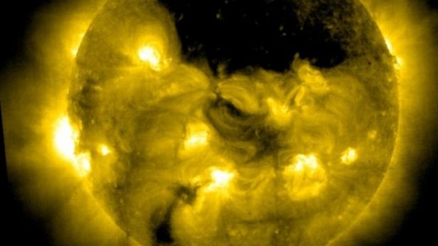 Spacecraft sees giant 'hole' in sun